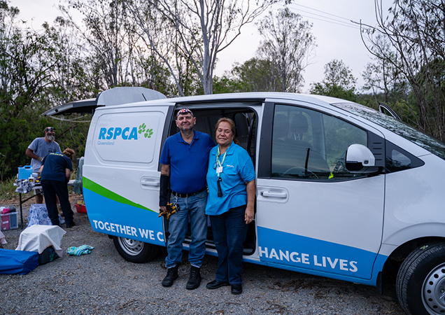 RSPCA Rescue Officers and volunteers rescuing bats at Esk.